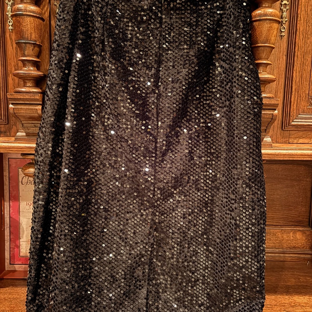 Nine West Black Sequin A-Line Skirt - Picture 8 of 8